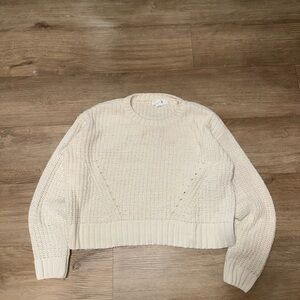 Elegant Cream Crew Neck Sweater